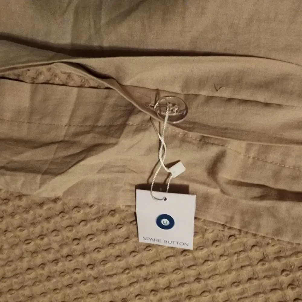 100% Cotton Duvet Set Waffle Weave Khaki King